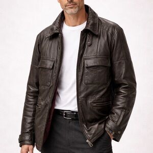 Gianfranco Ferré Leather Jacket Made in Italy • Size 54